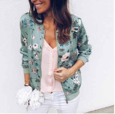 Printed long sleeves short section small coat - Image 4