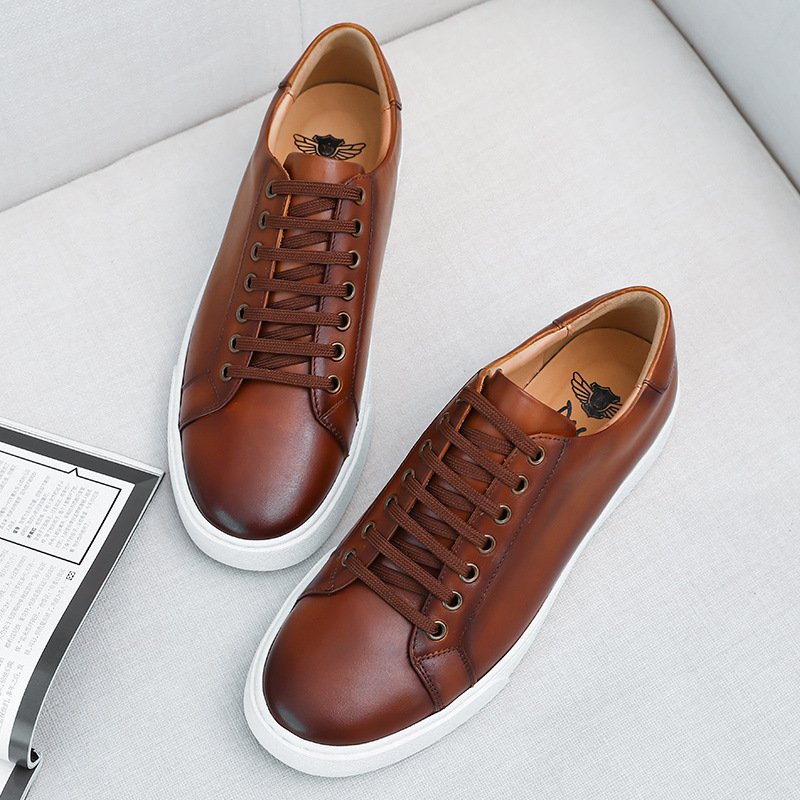 Men's Casual Leather Toe Top Layer Cowhide Soft Sole - Image 5