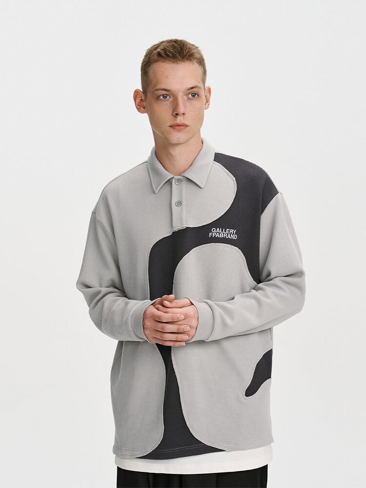 Panel Long-sleeved POLO Contrast And Simple Design - Image 4