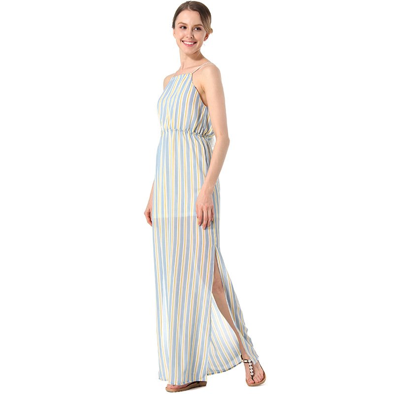 Sexy Sling Striped Jumpsuit Holiday Beach Dress - Image 3