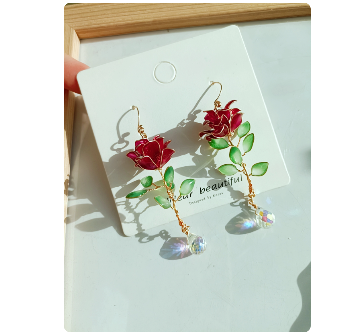 Tea Fragrance Plant Flower Making Liquid Ornament Ear Stud - Image 2