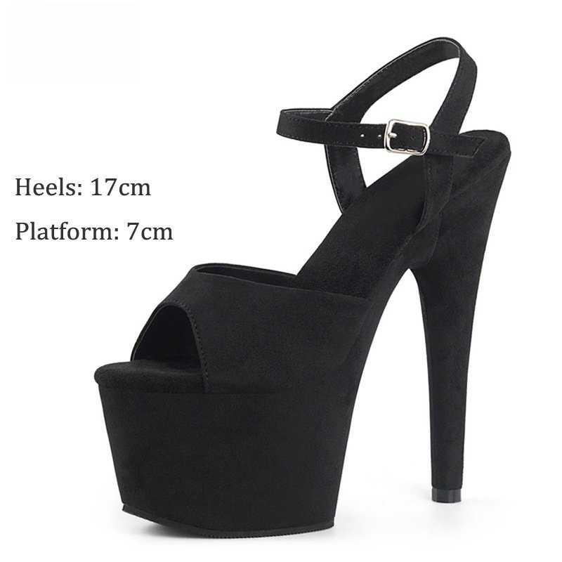 17cm Suede High Heel Sandals Model Catwalk - Image 14