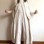 Beige Knit Hooded Duster Top
