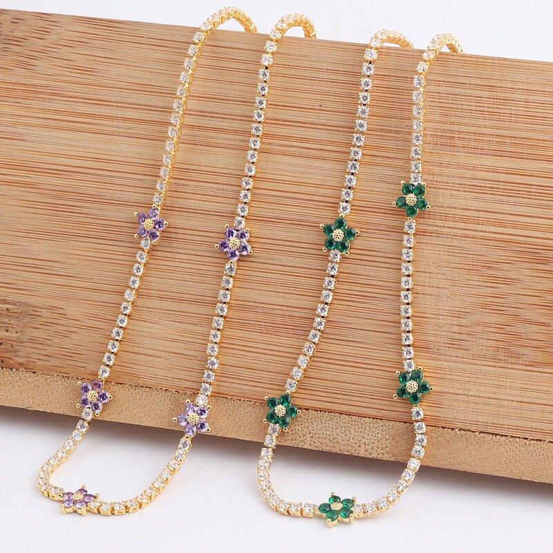 Flower Necklace With Delicate Micro-paved Zircons - Image 5