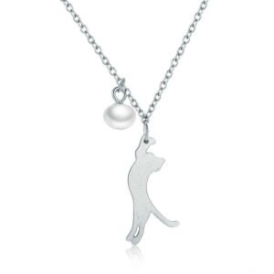Small animal women's plain silver necklace