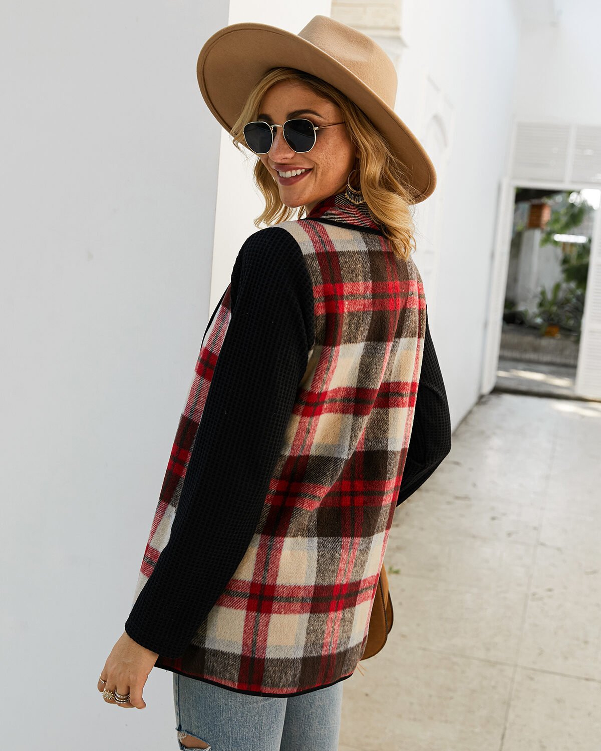 Printed plaid coat - Image 4