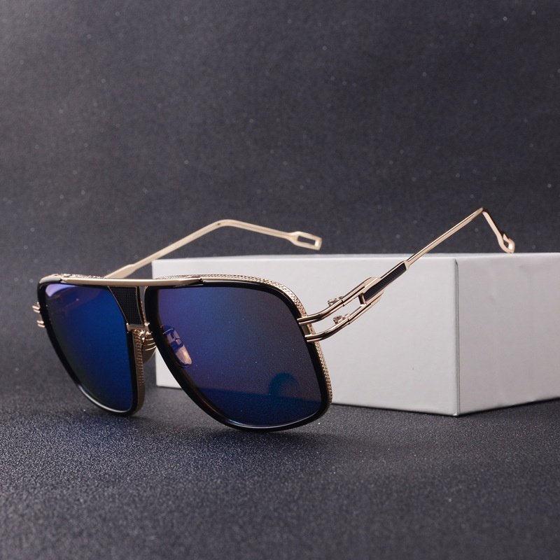 Men's Women's Sunglasses Fashion Vintage With Large Rims Metal Gradient - Image 12