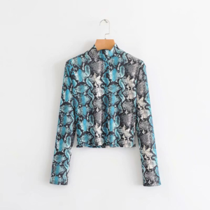 Women's half-neck turtleneck long-sleeved T-shirt