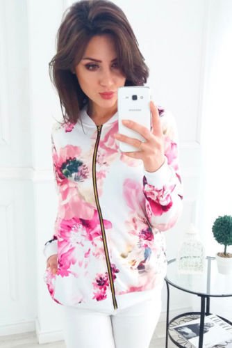 Printed long sleeves short section small coat - Image 5