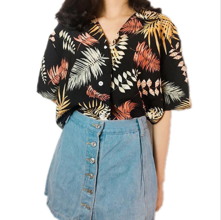 Women's Polo printed short sleeve shirt