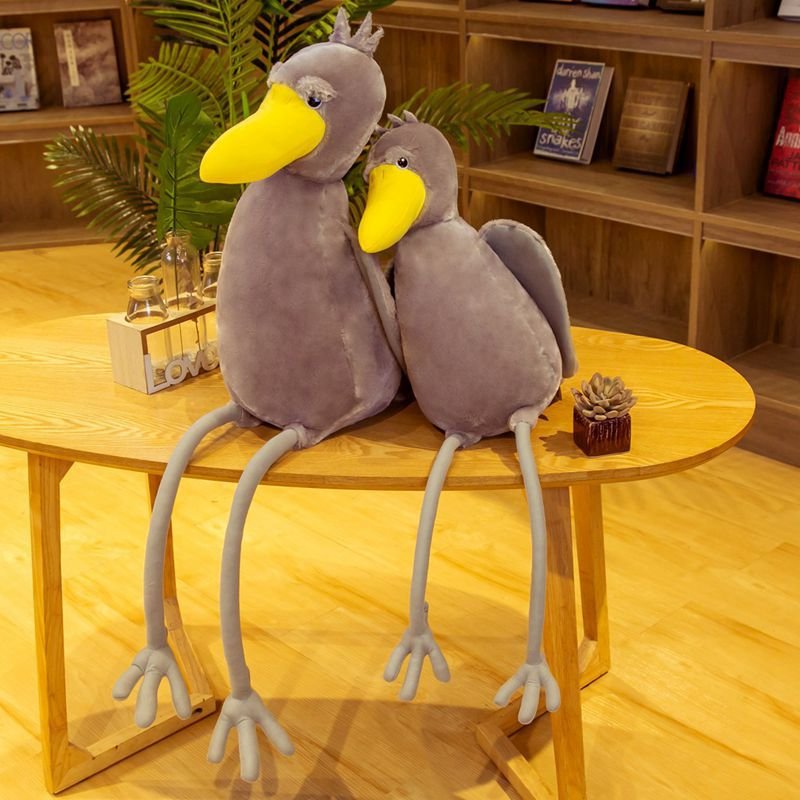 Grey Stork Bird Soft Stuffed Plush Toy - Image 4