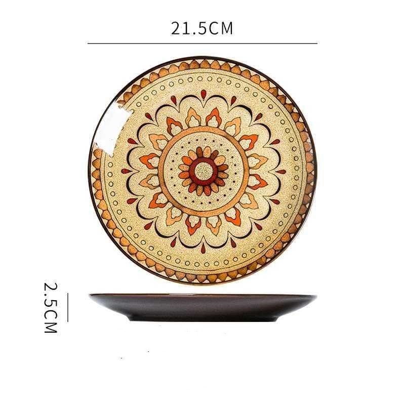 Hand painted ceramic plate round dinner plate - Image 10