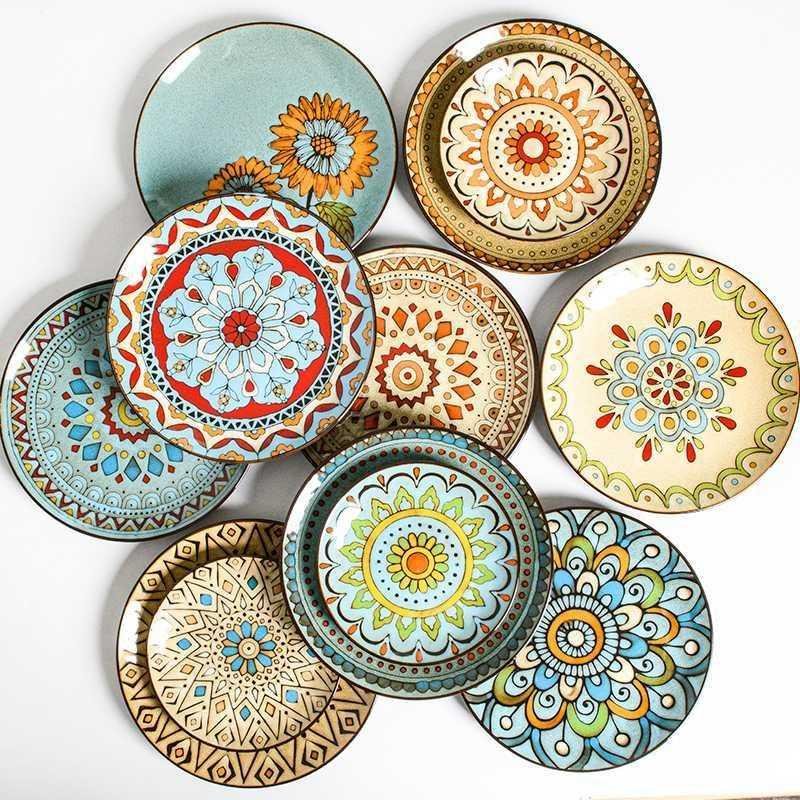 Hand painted ceramic plate round dinner plate - Image 3