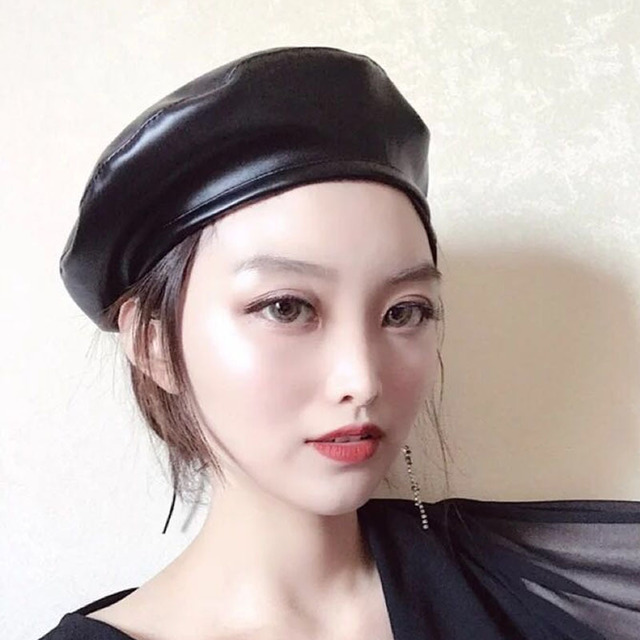 Leather Beanie Hat - Image 2
