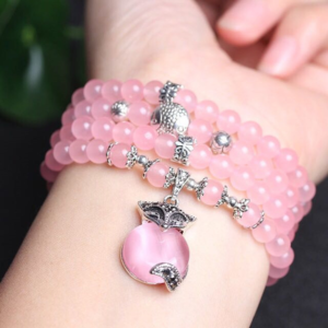 Natural pink chalcedony bracelet