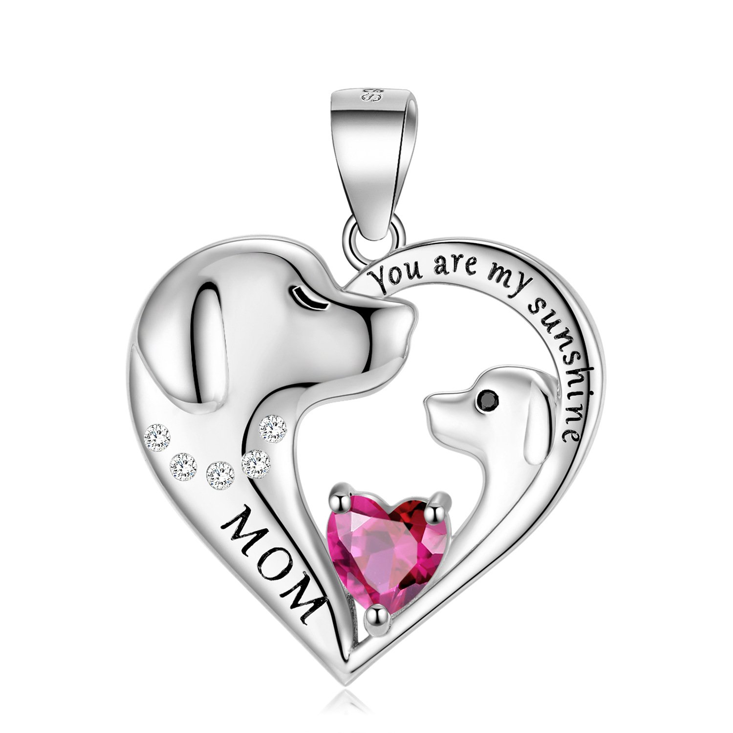 S925 Sterling Silver Cute Dog Necklace Mother's Day Series Sweater Chain - Image 12