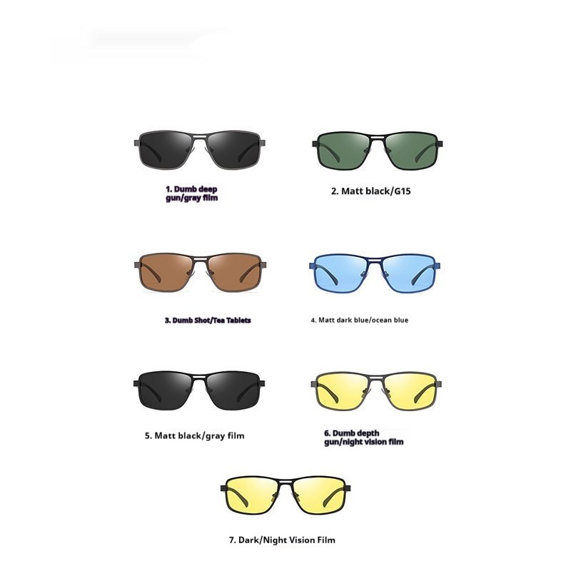 Retro Square Frame Men's Sunglasses - Image 4