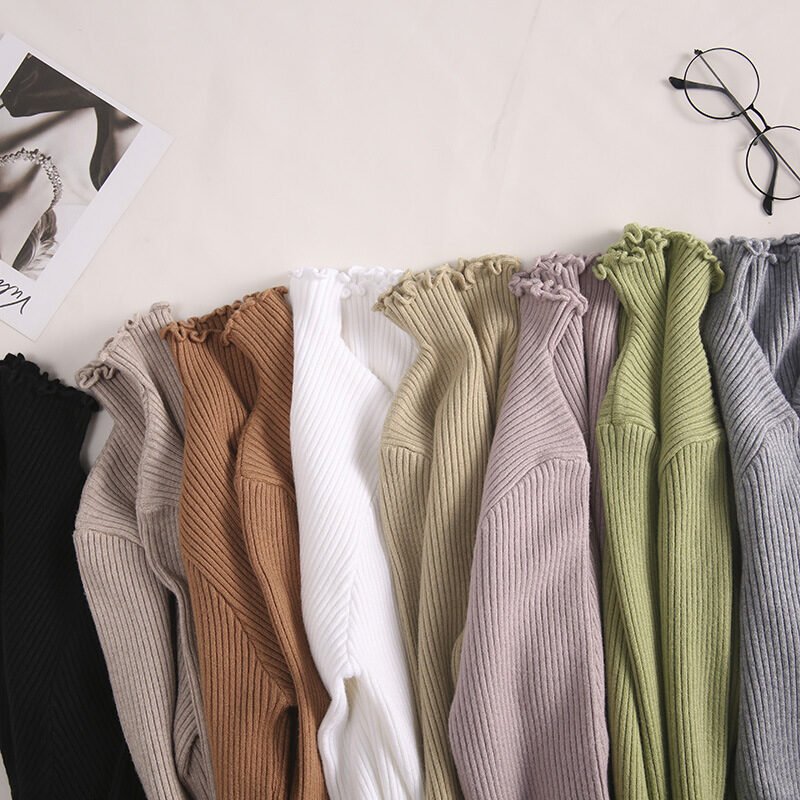 Slim turtleneck long sleeve sweater - Image 2