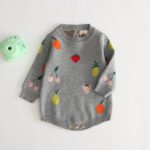 Cotton double layer jacquard fruit Jumpsuit