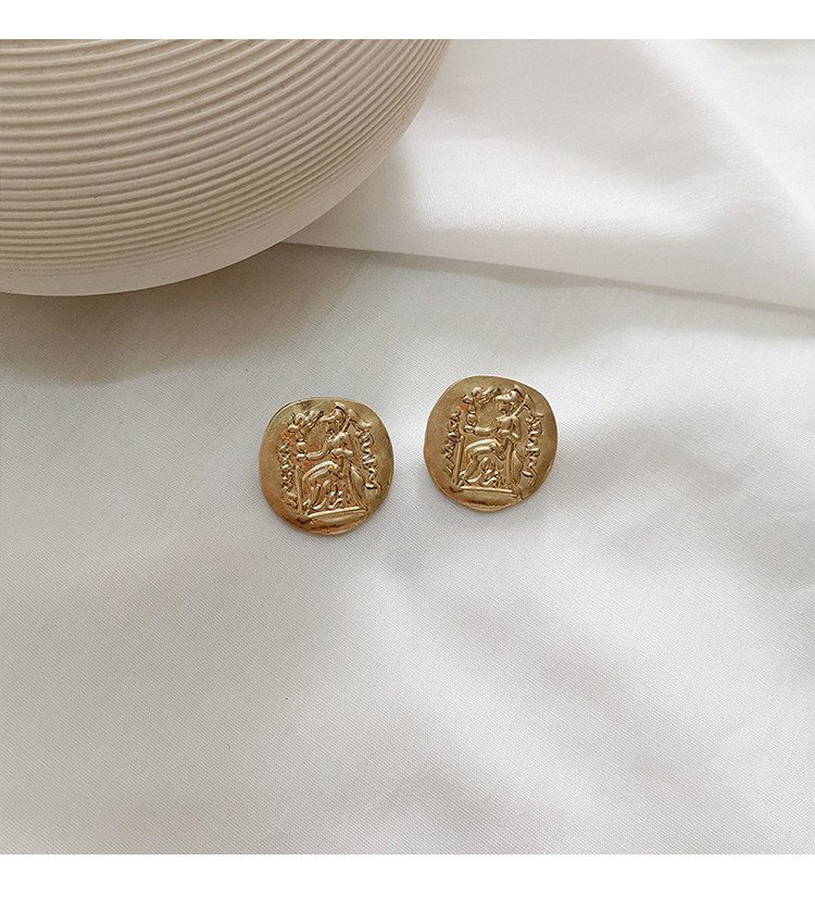 Minimalist retro portrait earrings - Image 3