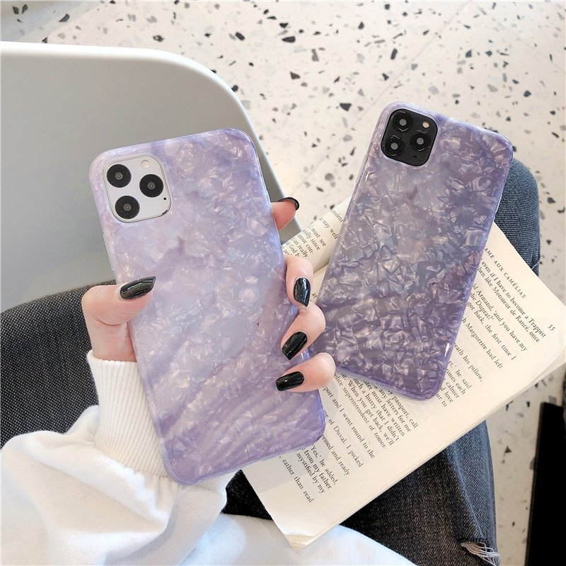 Purple Shell Pattern Silicone Phone Case