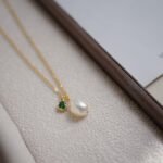 Pearl zircon diamond necklace