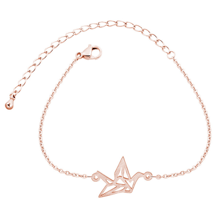 Hollow paper crane bracelet animal stainless steel bracelet - Image 6