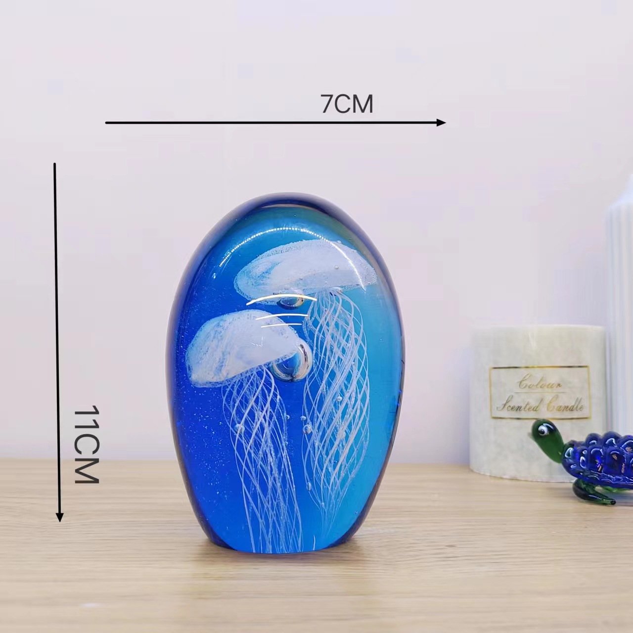 Luminous Glass Ball Jellyfish Ball Ocean Glass Ball Paperweight Ornaments - Image 7