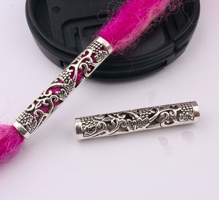 10 Pcs / Lot silver metal hollow hair braid - Image 2