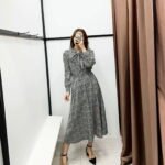 Dress with belt print