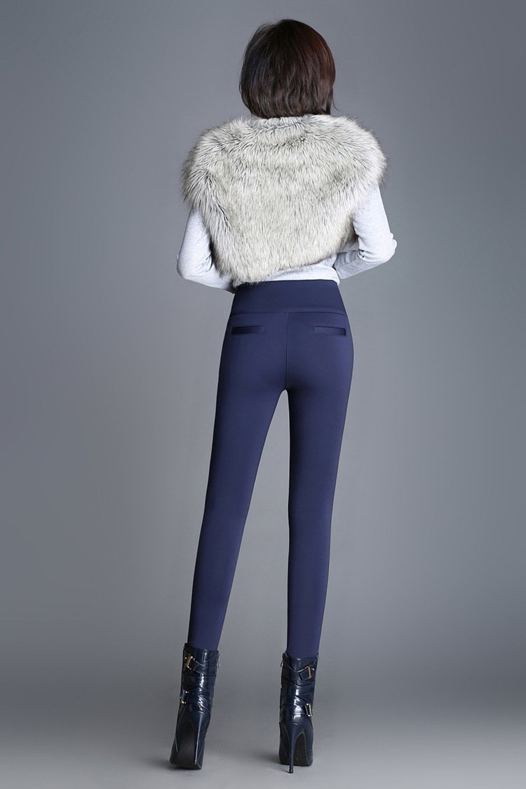 High waist and velvet padded leggings - Image 2