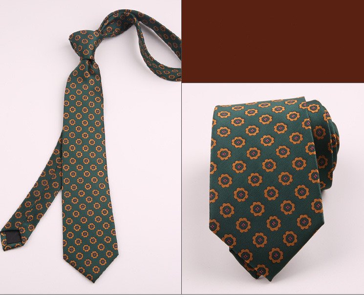 Men's Polyester Striped Flower Fashion Business Formal Tie - Image 3