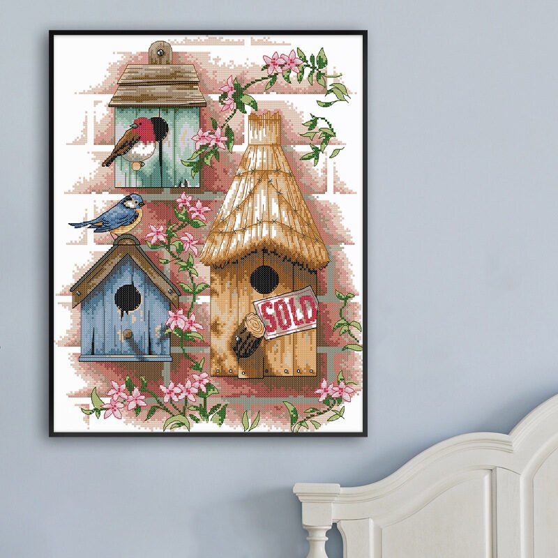 View of living room in cross stitch cottage - Image 3