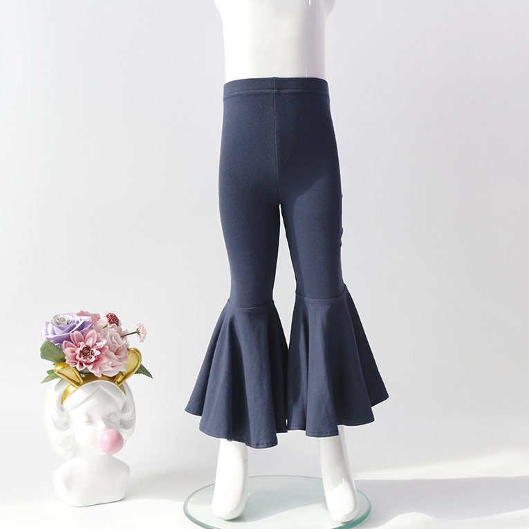 Children's Bottoming Stretch Cotton-trimmed Oversized Flared Trousers - Image 7