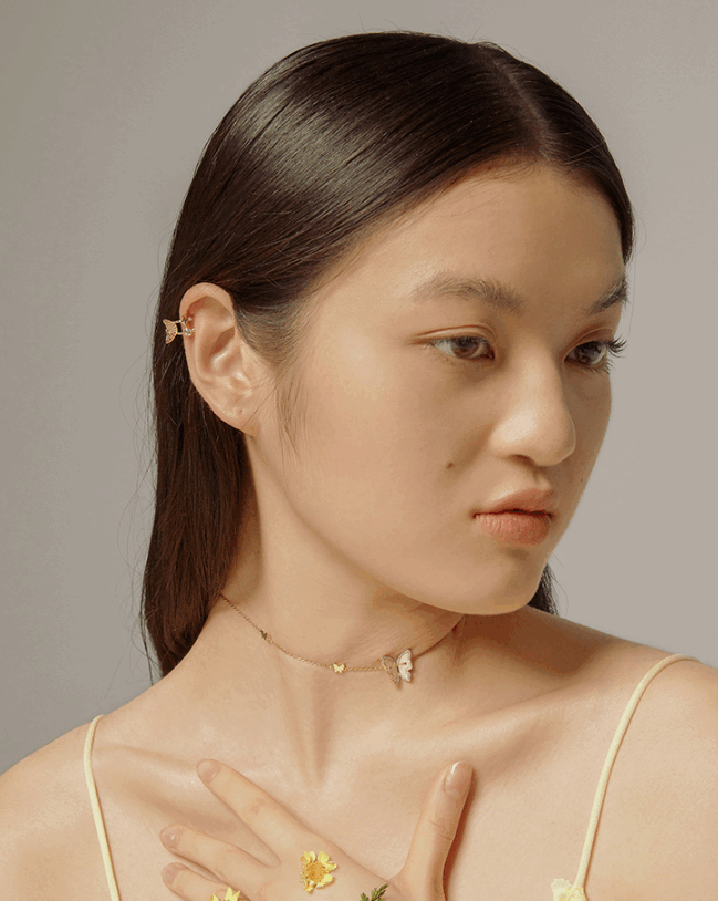 Simple flower imitation pearl earrings - Image 4