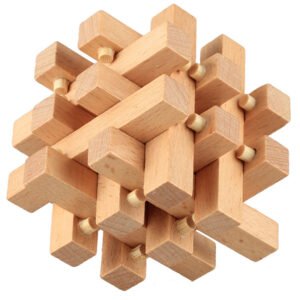 Beech Classical Educational Toy Luban Lock