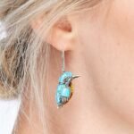 Nature Vintage Silver Be Similar Turquoise Bird Earrings