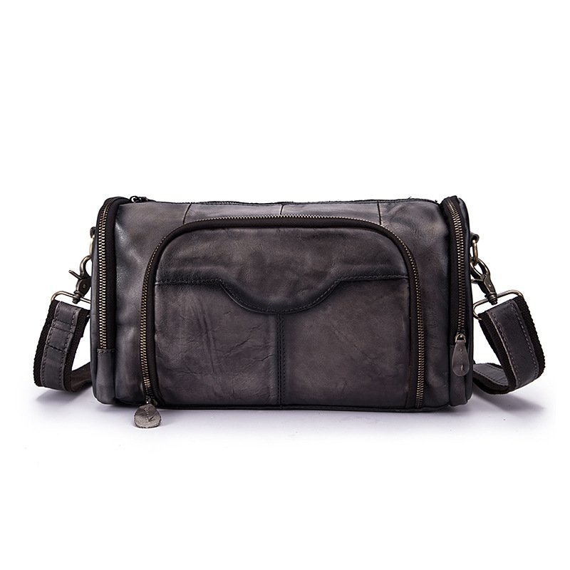 Retro Fashion Trend Leather Shoulder Messenger Bag Cowhide Pillow Bag - Image 3
