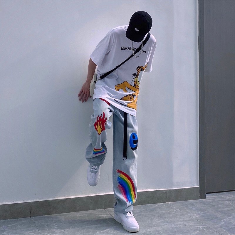 Loose hip-hop five-pointed star jeans - Image 2
