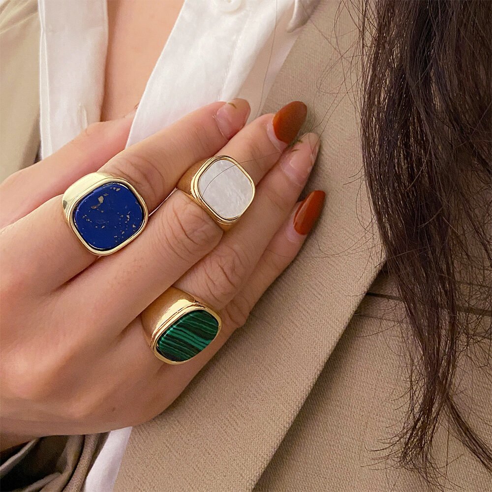 Fashion Retro Simple Square Ring - Image 3