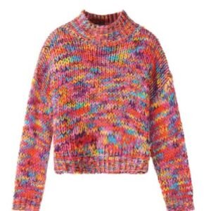 New dress stitching, high collar and short sweater