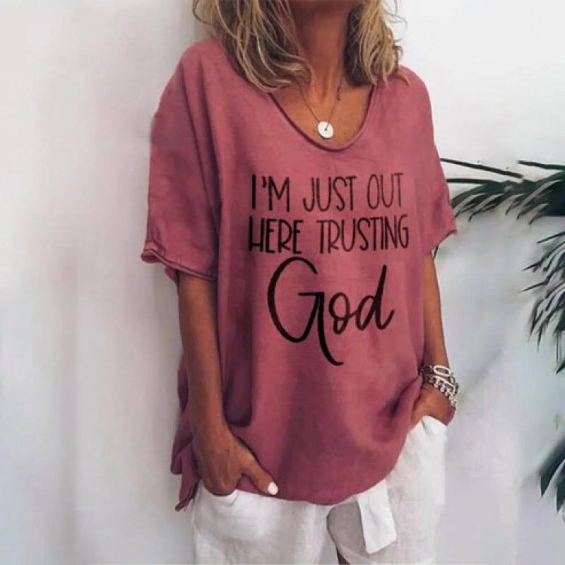 Loose Fashion V-neck Cartoon Digital Printed T-shirt - Image 10