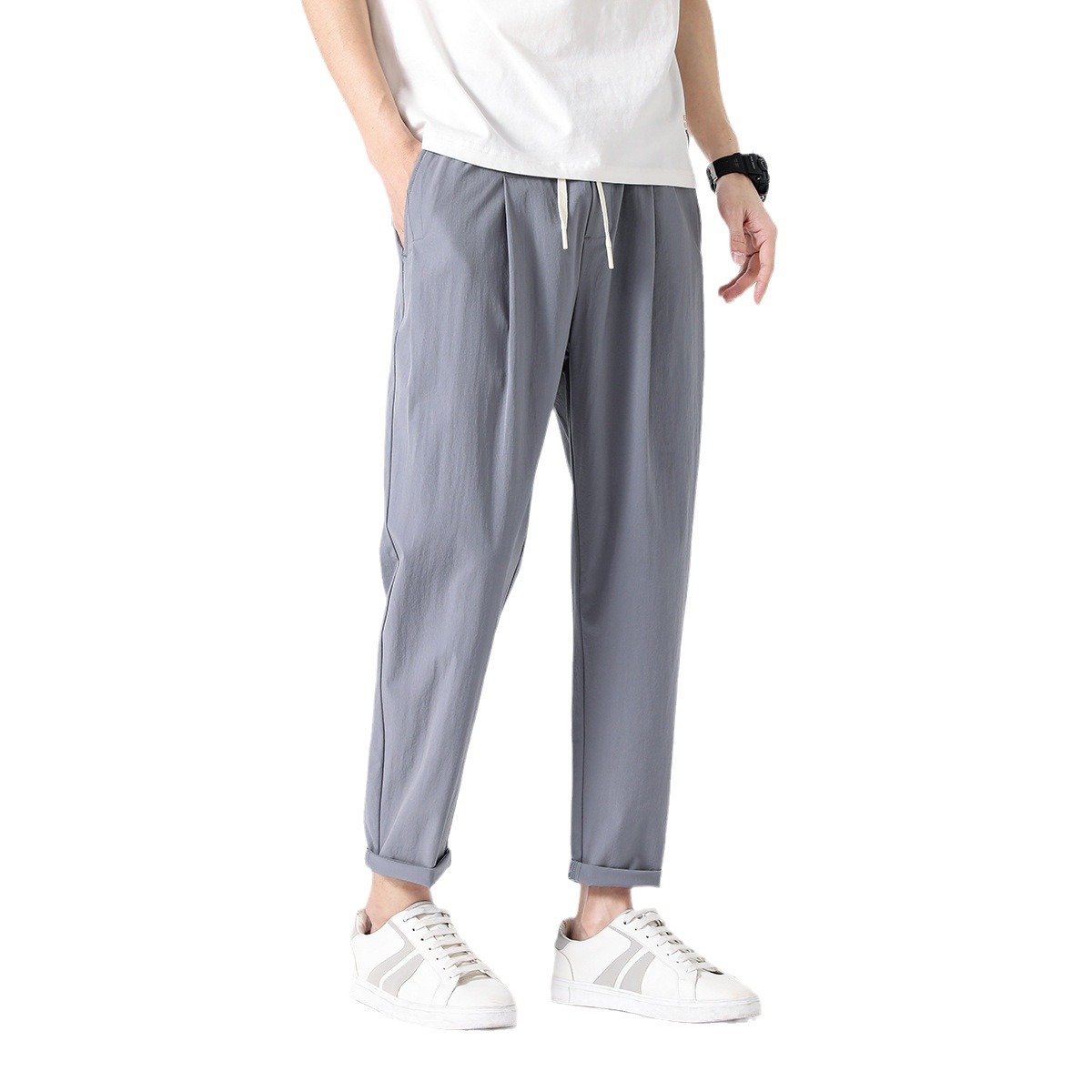 Loose Quick-drying Ice-feeling Breathable Lace Up Casual Pants - Image 4