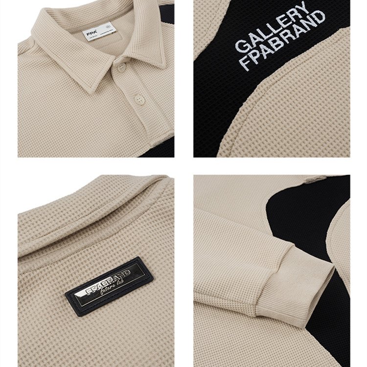 Panel Long-sleeved POLO Contrast And Simple Design - Image 2