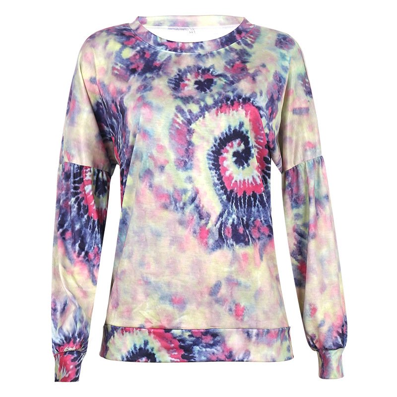 Women Printed Long Sleeve Crew Neck Loose Casual Top - Image 5