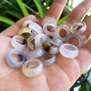 Natural Agate High Ice Chalcedony Ring