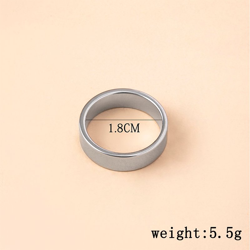 Simple Sun Moon Stainless Steel Ring Black Silver Romantic Couple Ring - Image 8