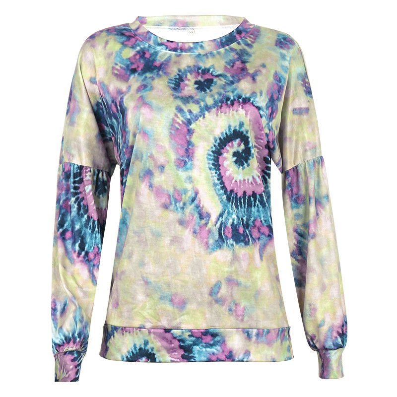 Women Printed Long Sleeve Crew Neck Loose Casual Top - Image 4