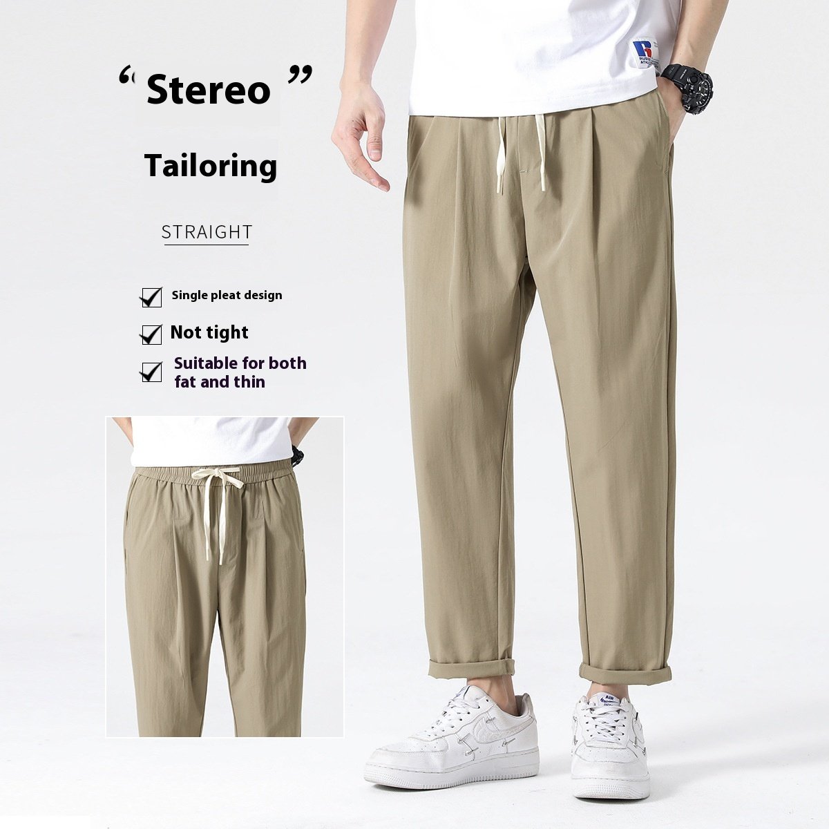 Loose Quick-drying Ice-feeling Breathable Lace Up Casual Pants - Image 3