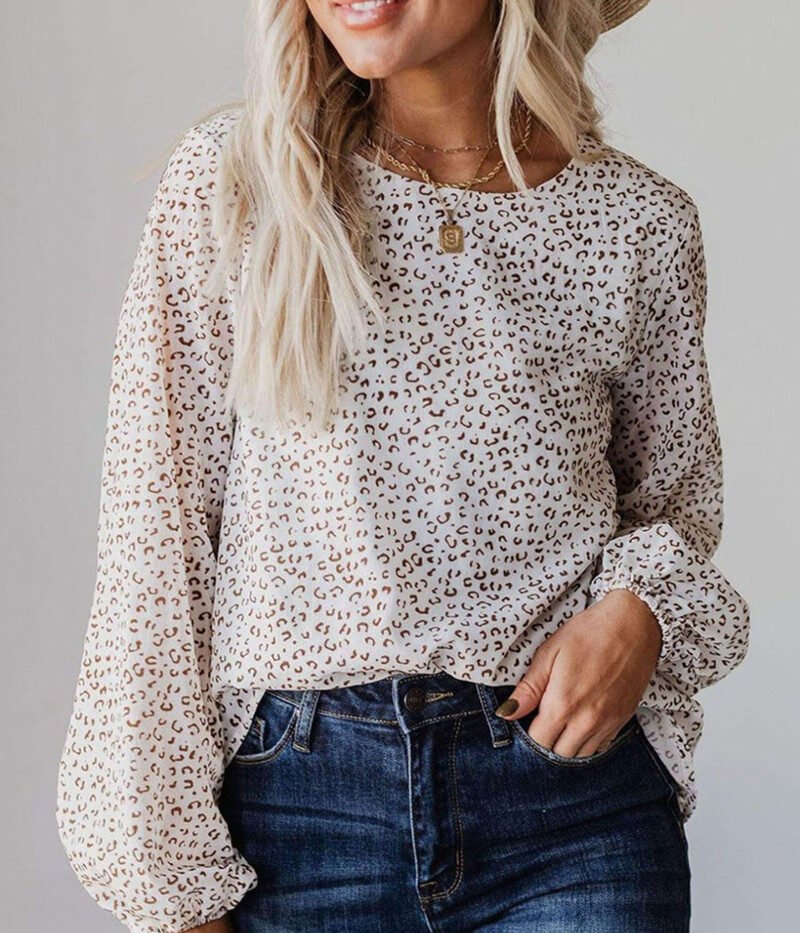 Outer Wear Underwear Round Neck Pullover Women's Elegant All-match Loose Chiffon Shirt Women - Image 2